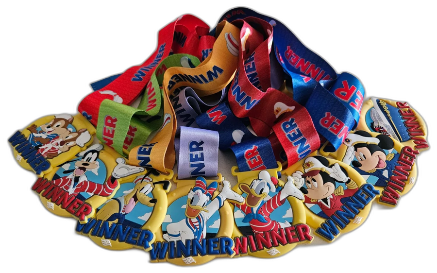 Disney character trivia winner medals