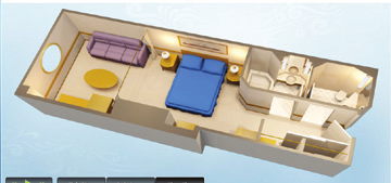 Deluxe Oceanview Stateroom with Navigator's Verandah layout